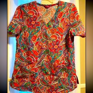 Vera Bradley Paisley Scrub Top